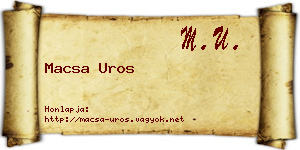 Macsa Uros névjegykártya